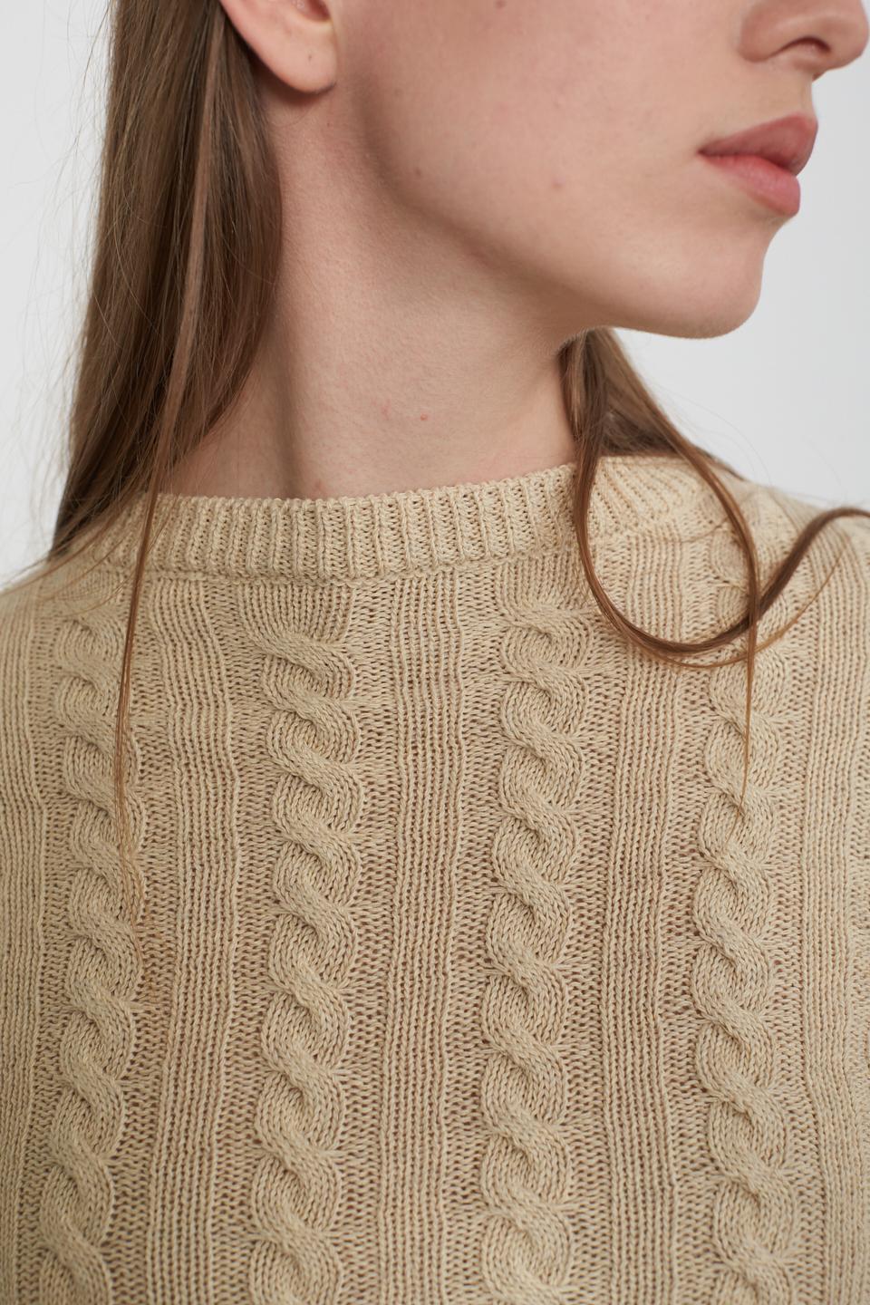 Maglia crop treccia sabbia - Primavera Estate 2025 | Brend