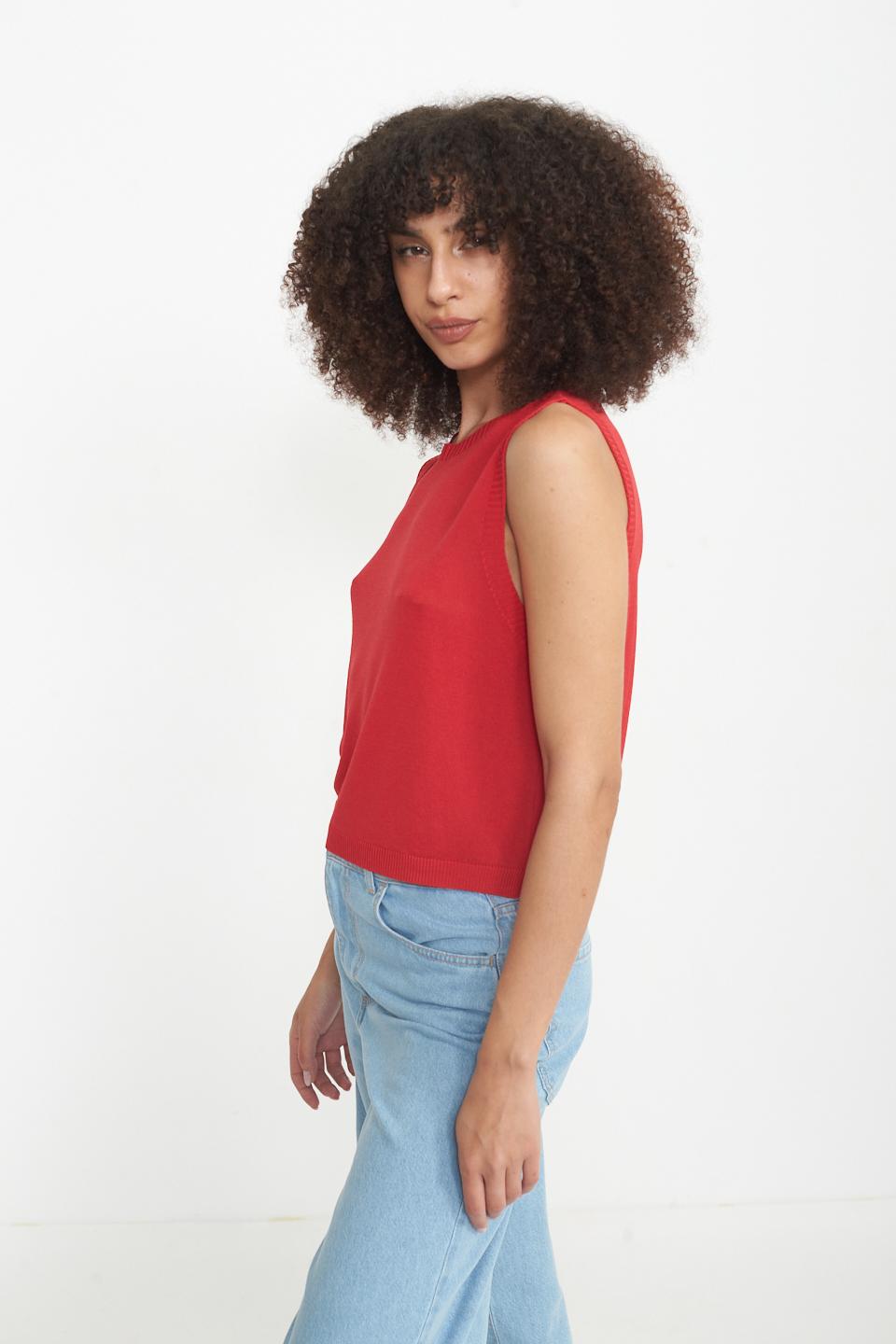 Maglia smanicata rosso - Primavera Estate 2025 | Brend