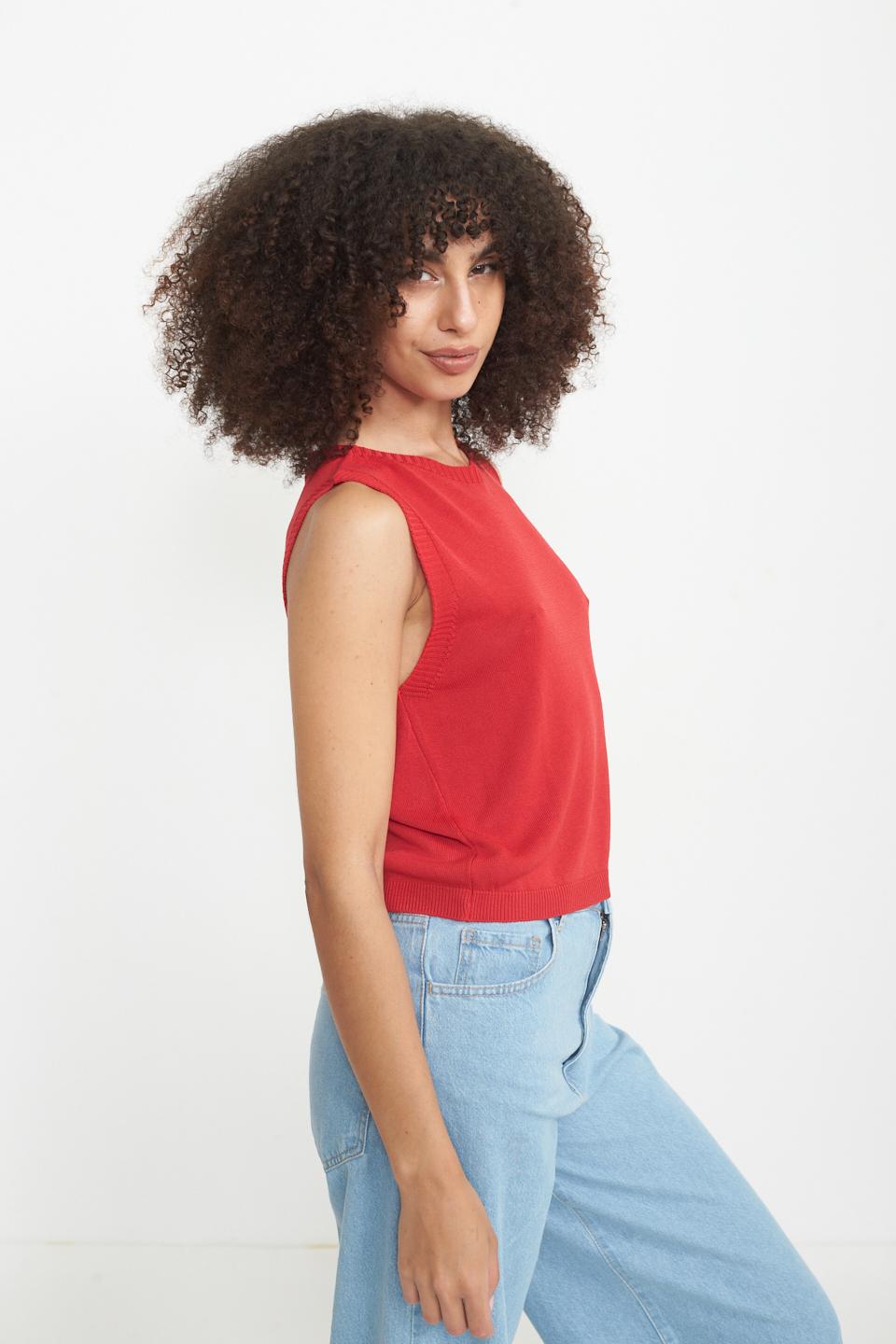 Maglia smanicata rosso - Primavera Estate 2025 | Brend
