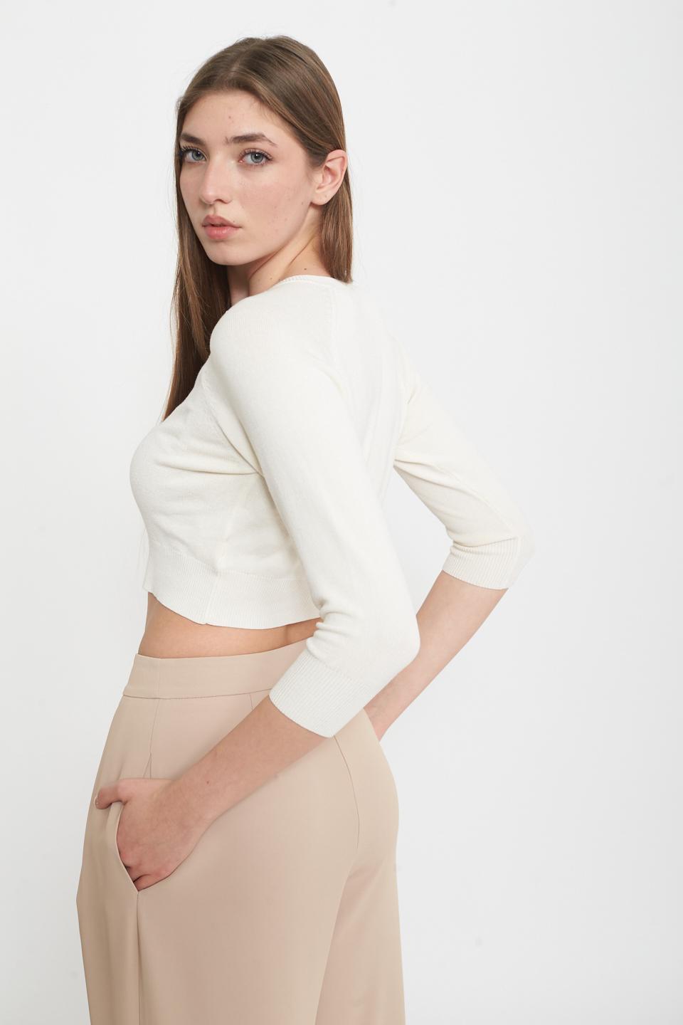 Maglia polo cropped crema - Primavera Estate 2025 | Brend