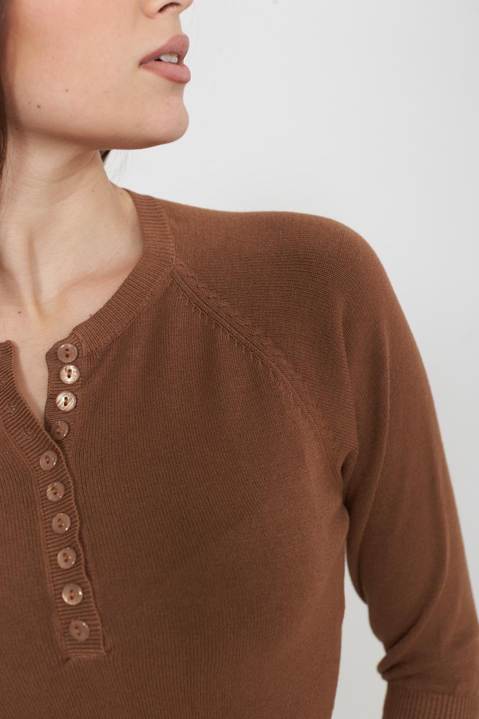 Maglia polo cropped cuoio - Primavera Estate 2025 | Brend