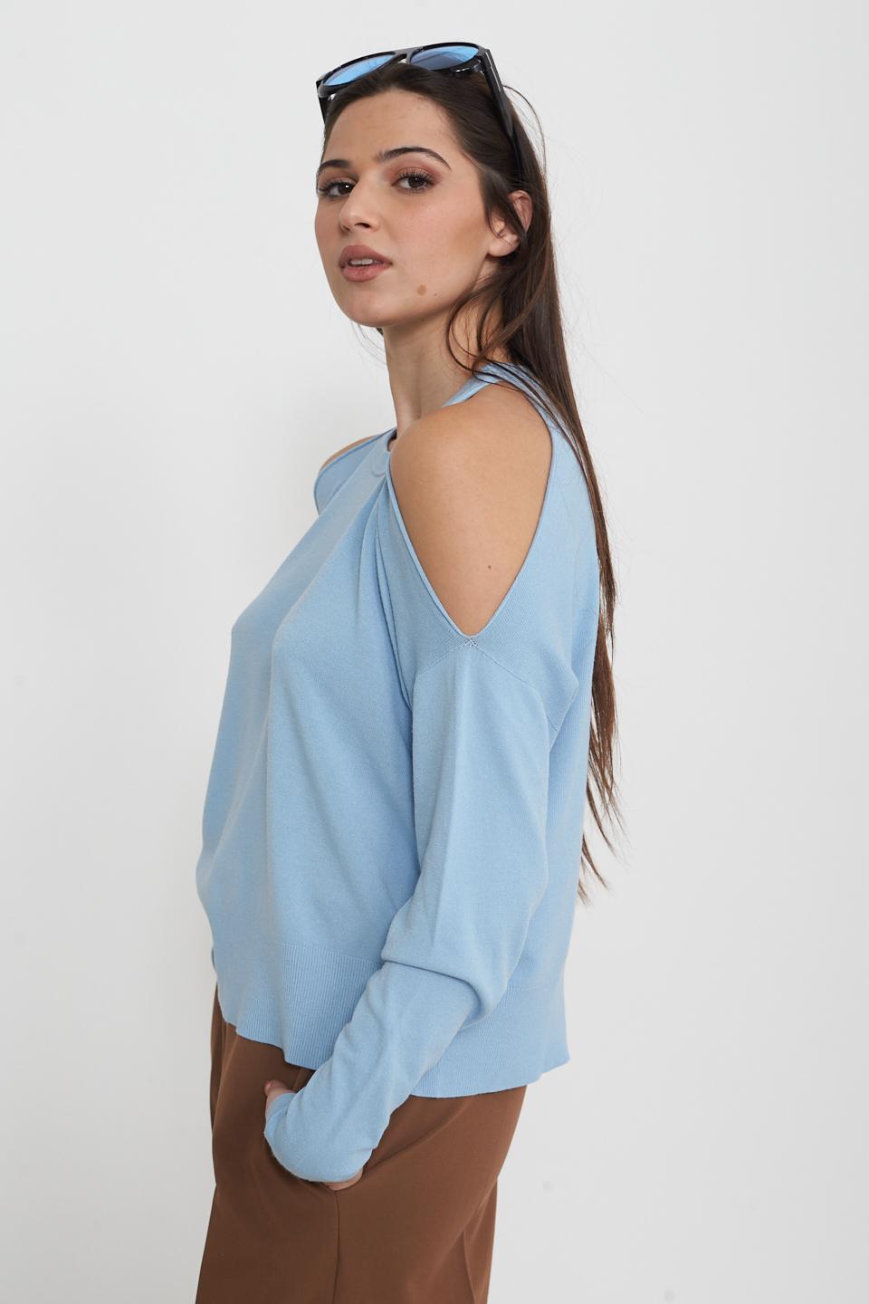 Maglia ampia cut out azzurro - Primavera Estate 2025 | Brend
