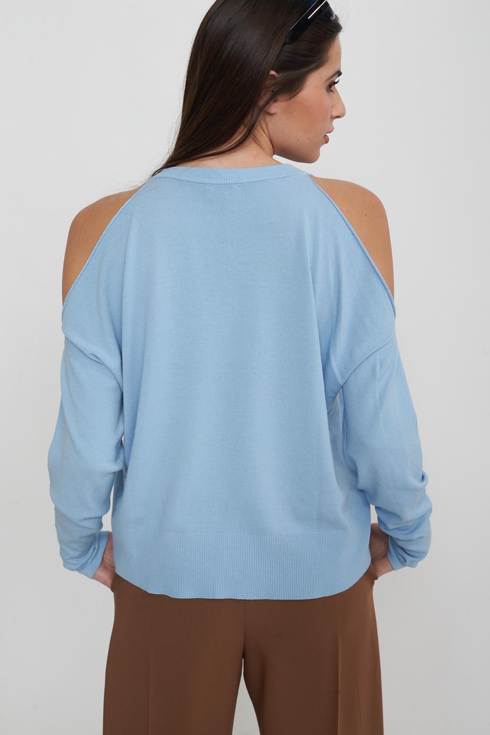 Maglia ampia cut out azzurro - Primavera Estate 2025 | Brend