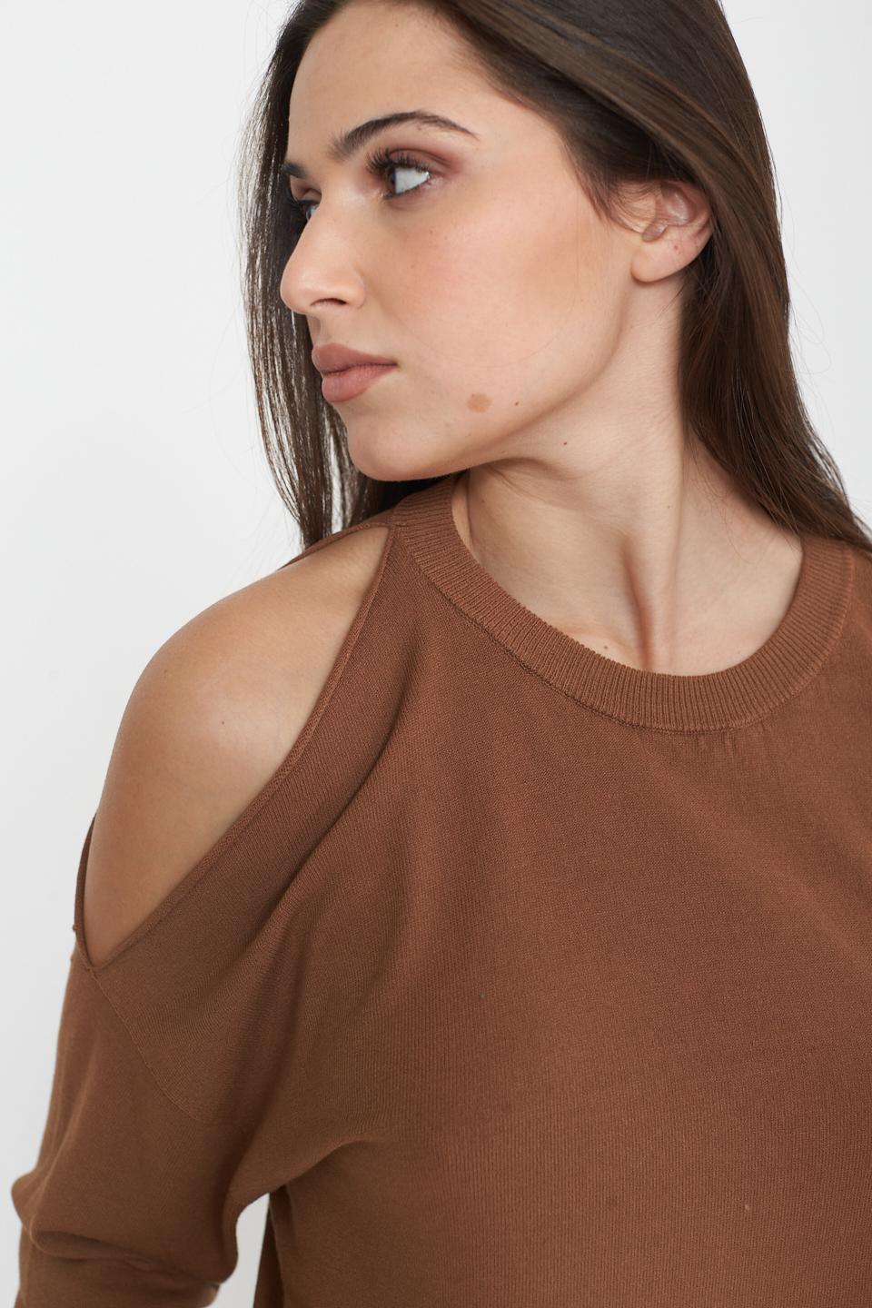 Maglia ampia cut out cuoio - Primavera Estate 2025 | Brend