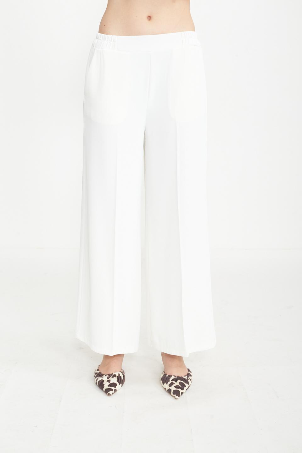 Pantalone palazzo elastico dietro bianco - Primavera Estate 2025 | Brend