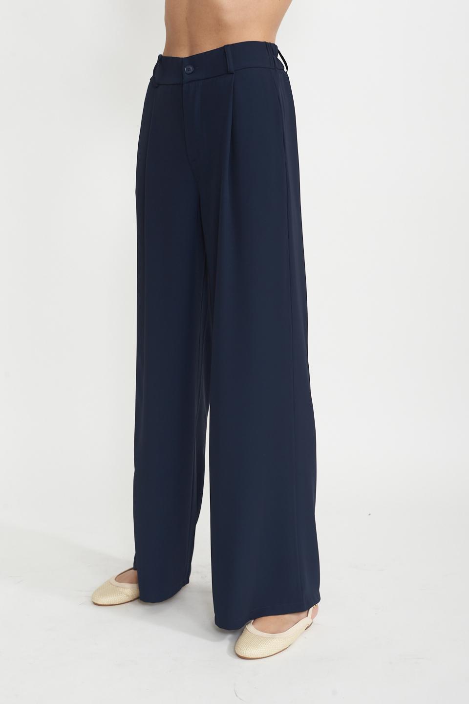 Pantalone fluido piega blu - Primavera Estate 2025 | Brend