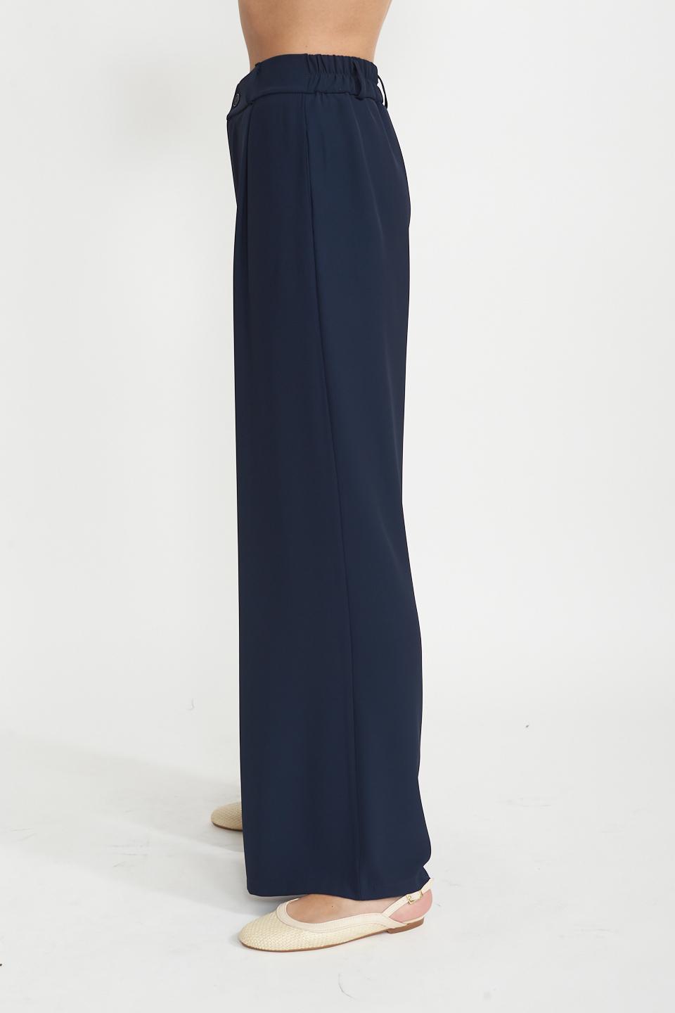 Pantalone fluido piega blu - Primavera Estate 2025 | Brend