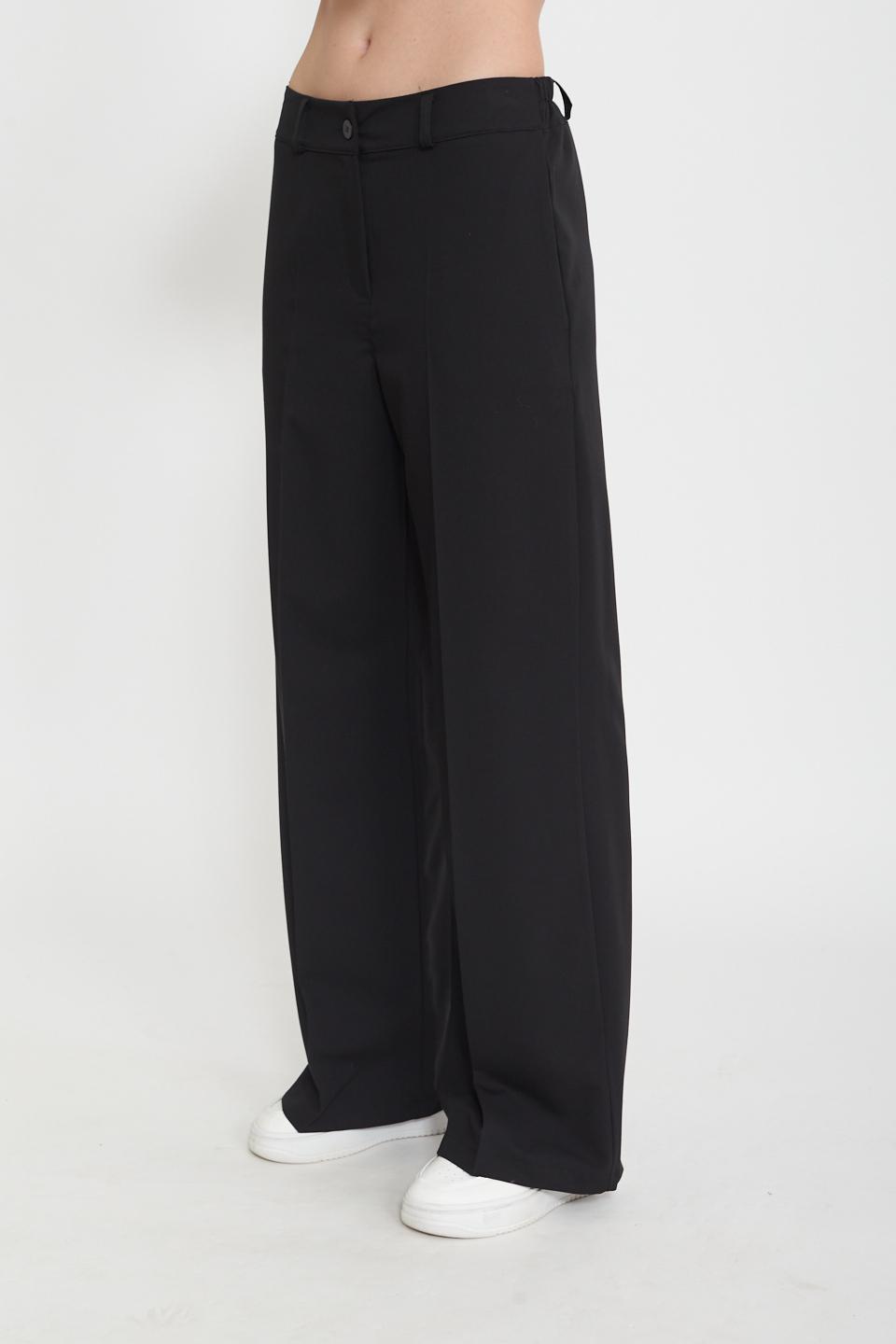 Pantalone palazzo elastico dietro nero - Primavera Estate 2025 | Brend