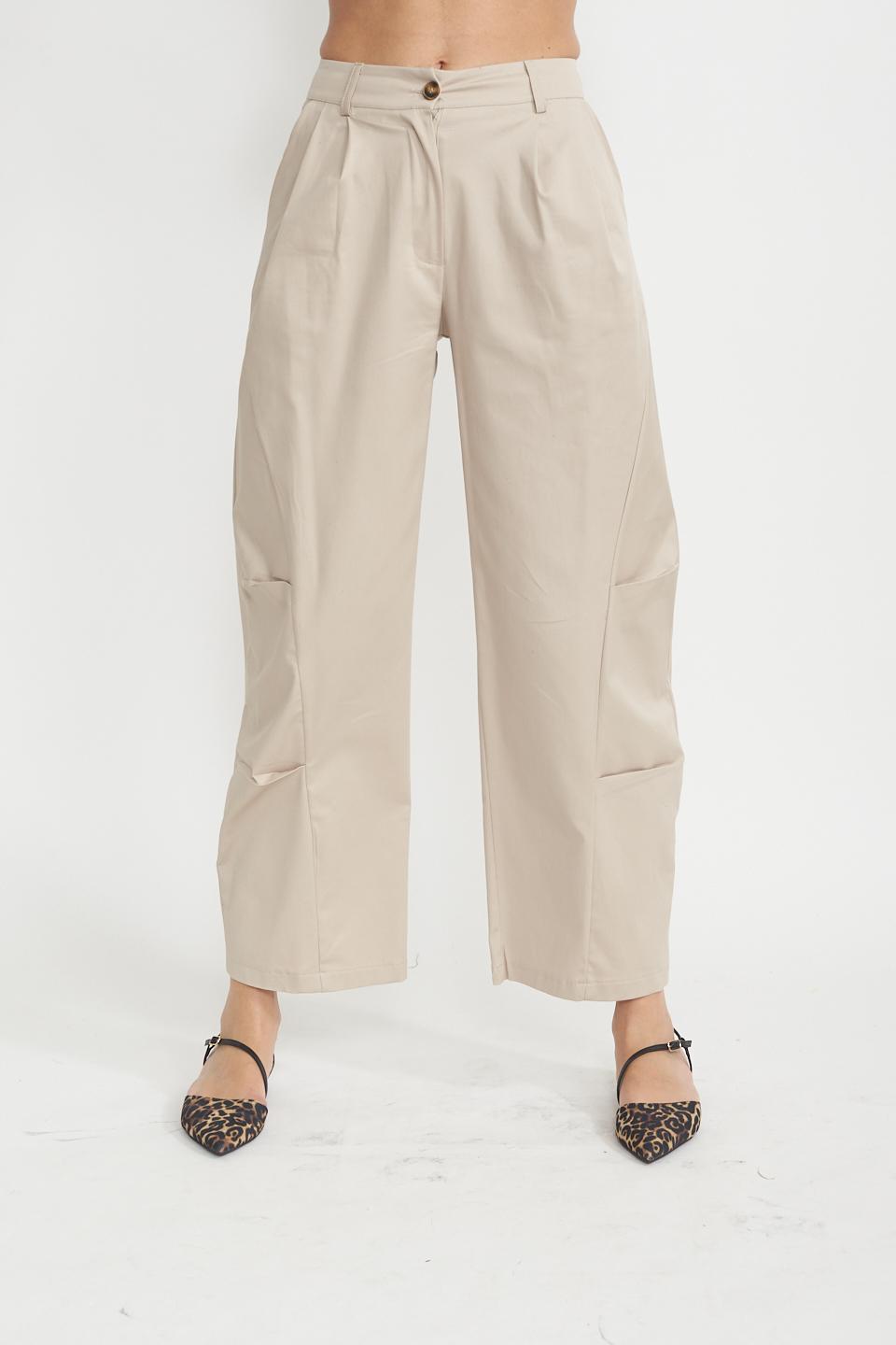 Pantalone carrot gabardina beige - Primavera Estate 2025 | Brend
