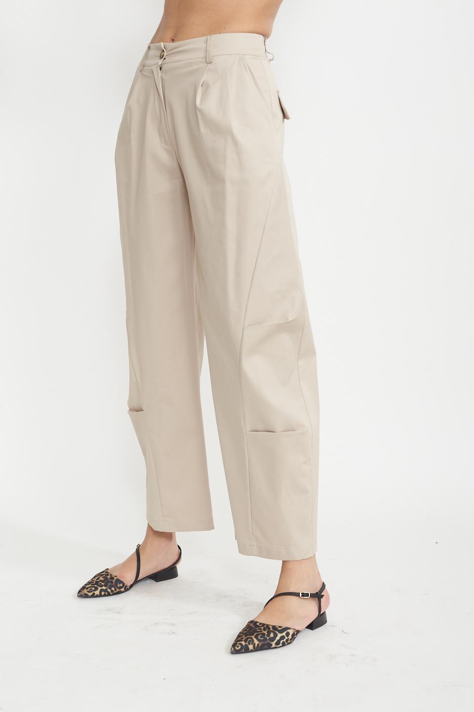 Pantalone carrot gabardina beige - Primavera Estate 2025 | Brend