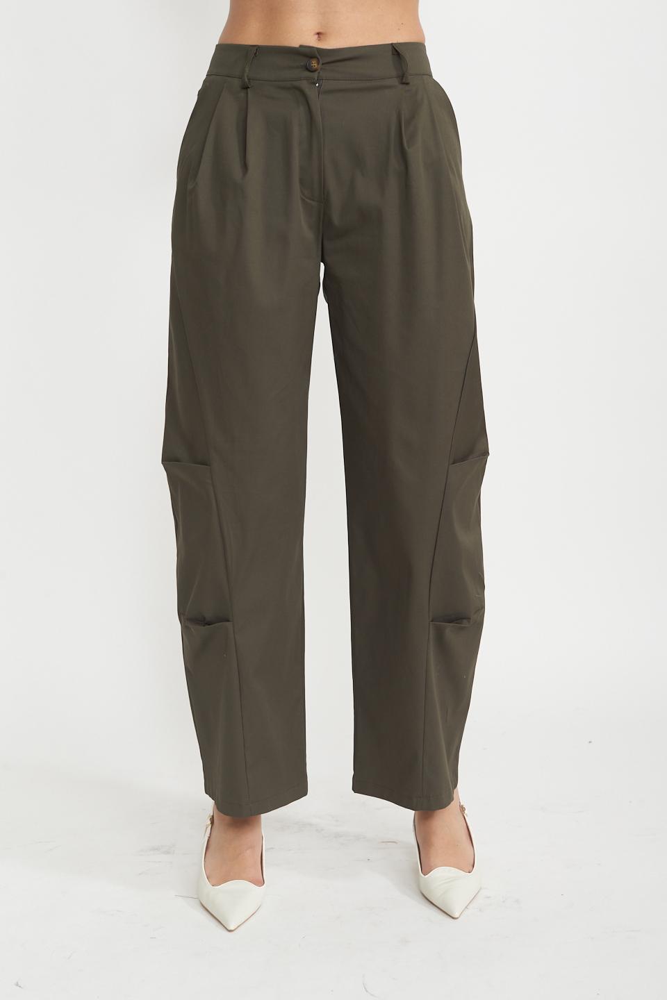Pantalone carrot gabardina militare - Primavera Estate 2025 | Brend
