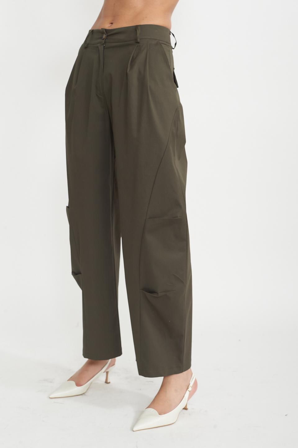 Pantalone carrot gabardina militare - Primavera Estate 2025 | Brend