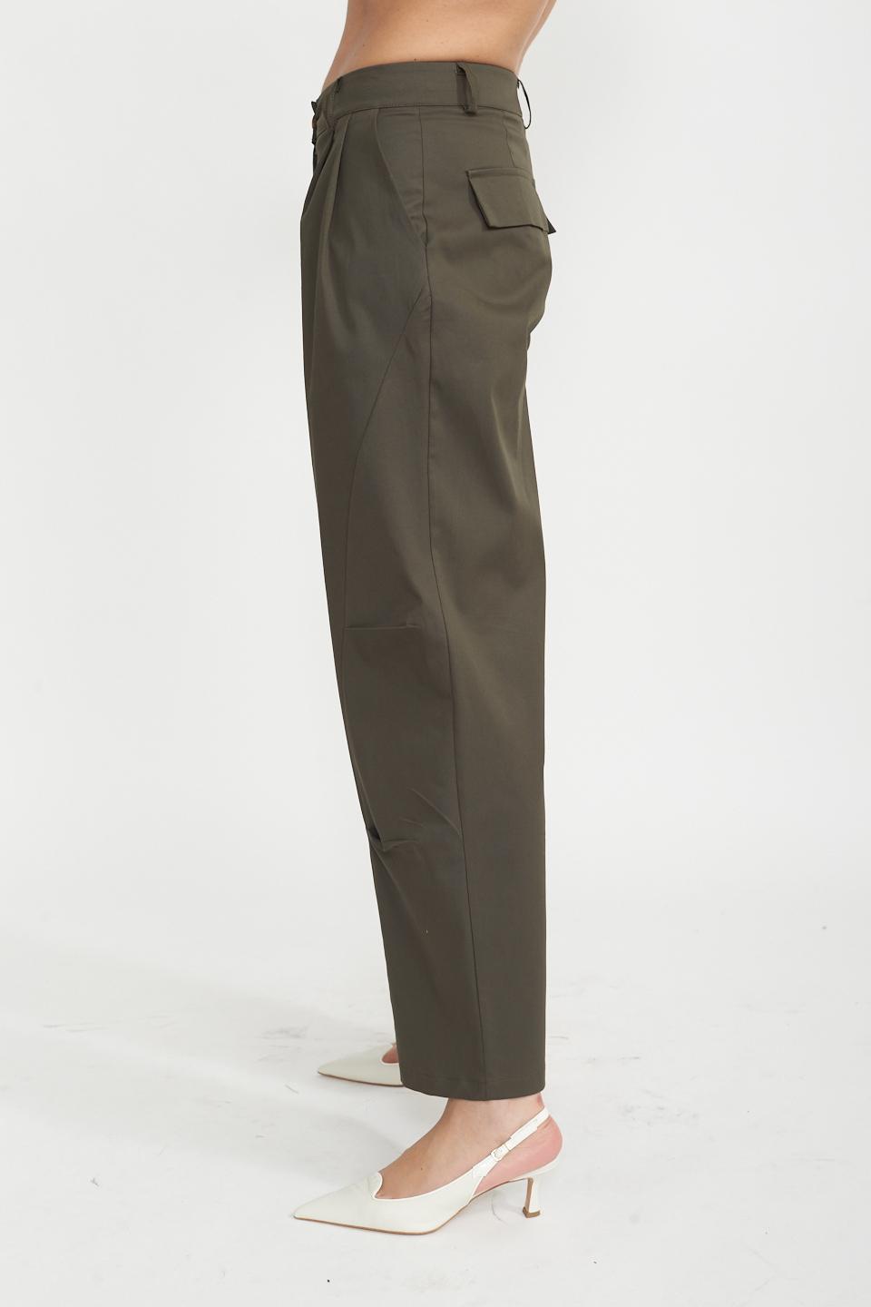 Pantalone carrot gabardina militare - Primavera Estate 2025 | Brend