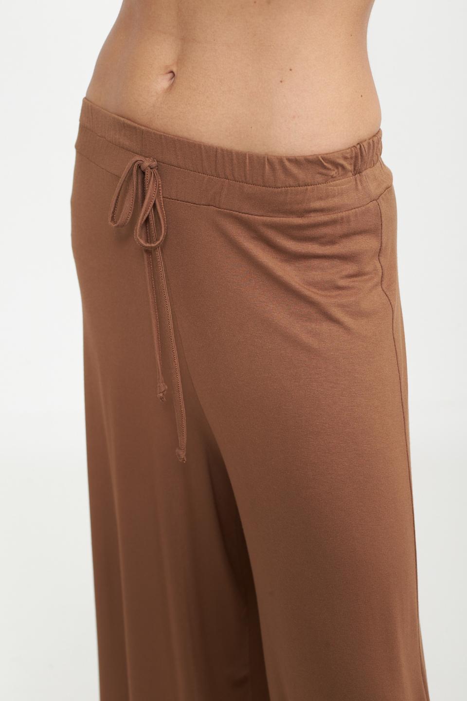 Pantalone coulisse viscosa marrone - Primavera Estate 2025 | Brend