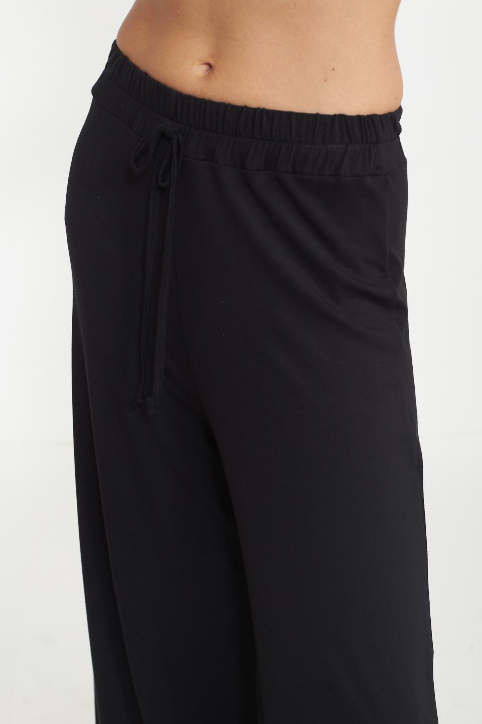 Pantalone coulisse viscosa nero - Primavera Estate 2025 | Brend