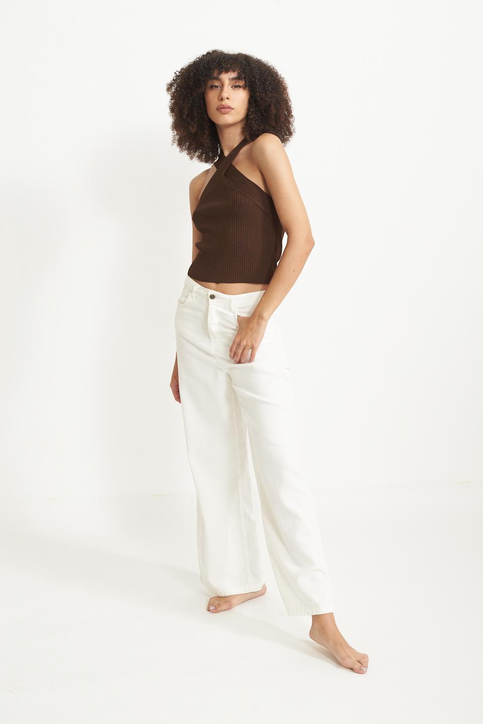 Pantalone palazzo tasconi bianco - Primavera Estate 2025 | Brend