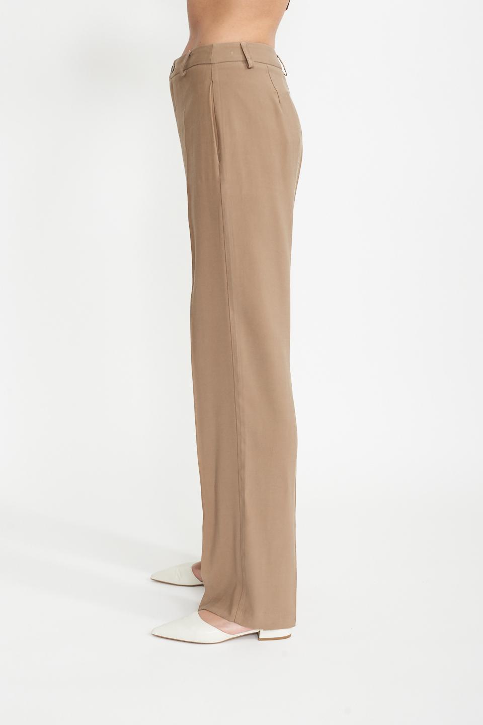 Pantalone palazzo pinces moka - Primavera Estate 2025 | Brend