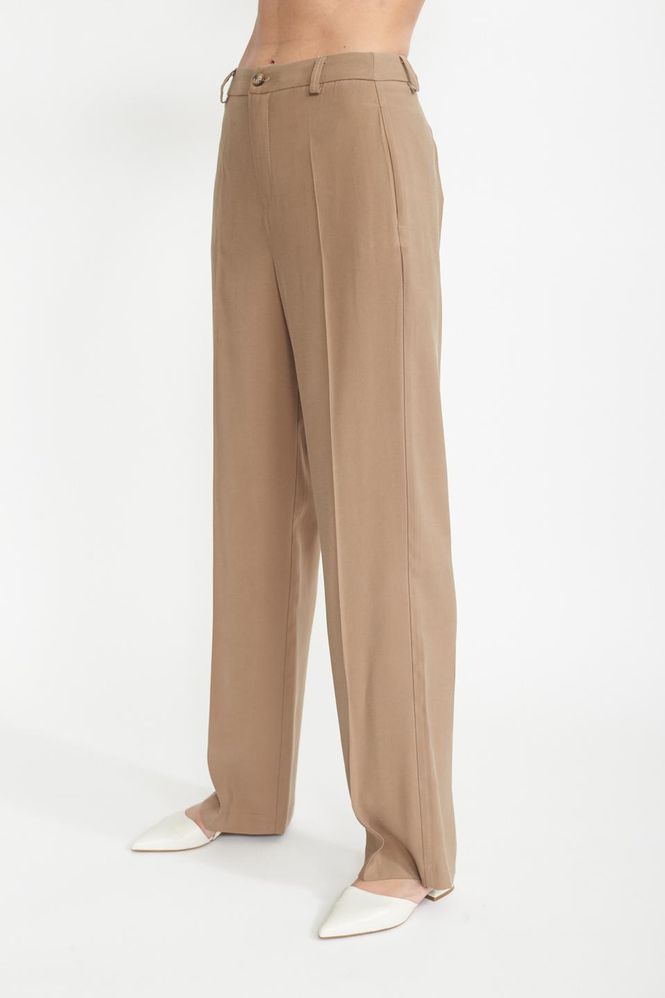 Pantalone palazzo pinces moka - Primavera Estate 2025 | Brend