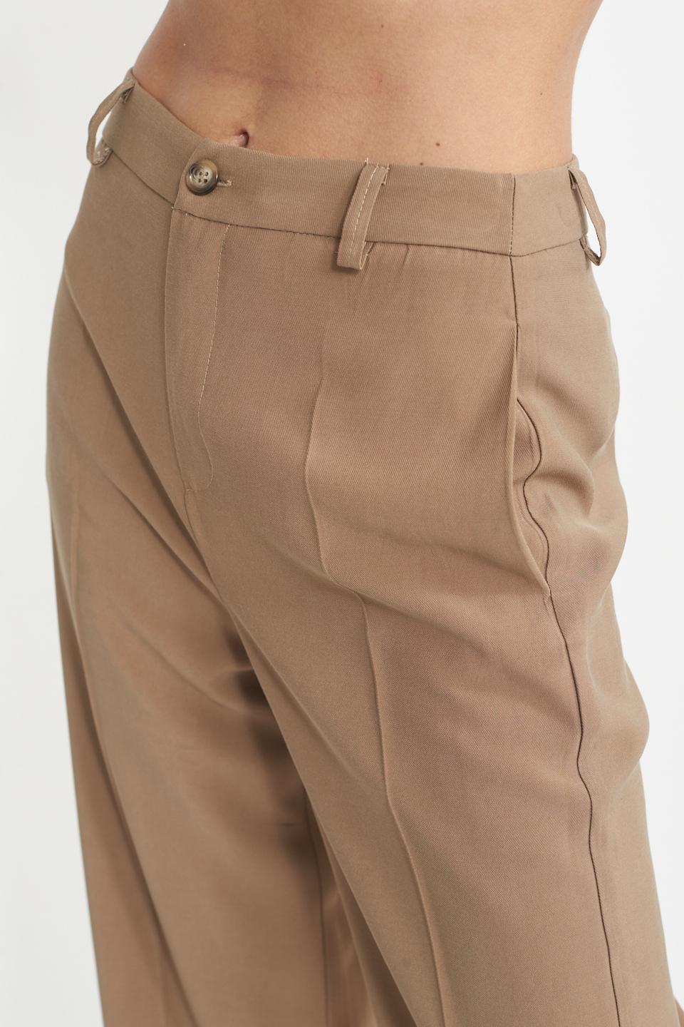 Pantalone palazzo pinces moka - Primavera Estate 2025 | Brend