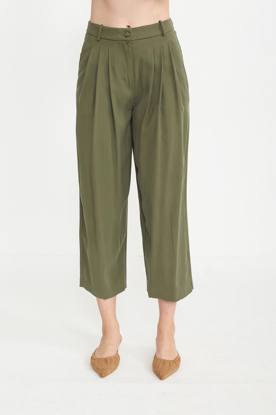 Pantalone carrot pinces verde - Primavera Estate 2025 | Brend