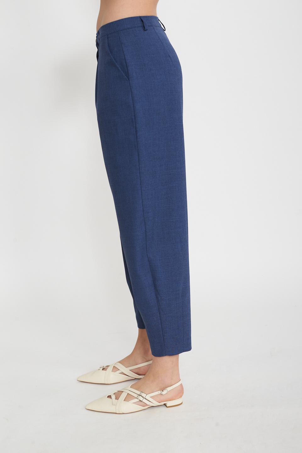 Pantalone uovo pinces blu - Primavera Estate 2025 | Brend