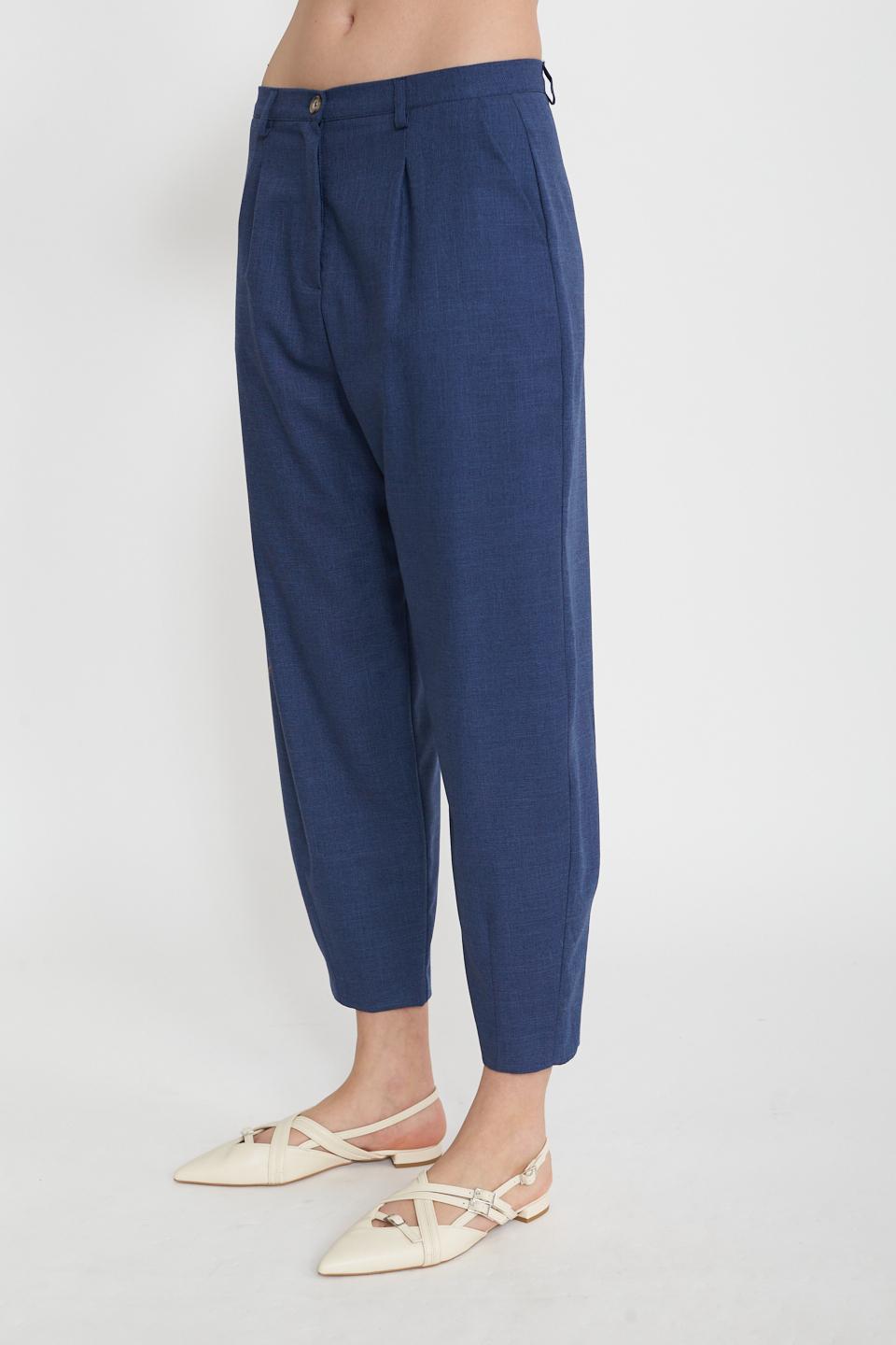 Pantalone uovo pinces blu - Primavera Estate 2025 | Brend
