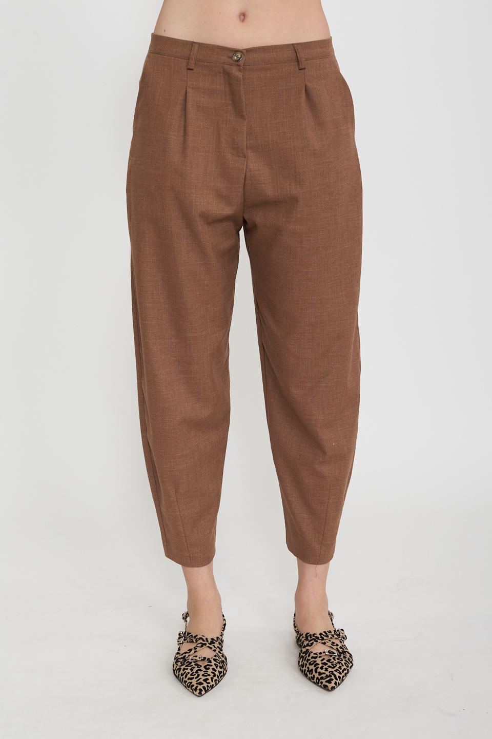 Pantalone uovo pinces moka - Primavera Estate 2025 | Brend