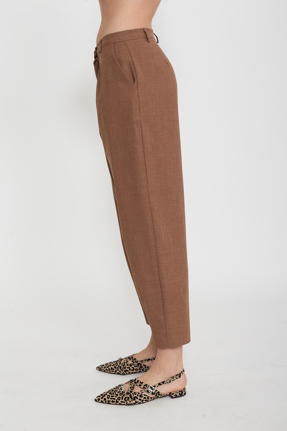 Pantalone uovo pinces moka - Primavera Estate 2025 | Brend