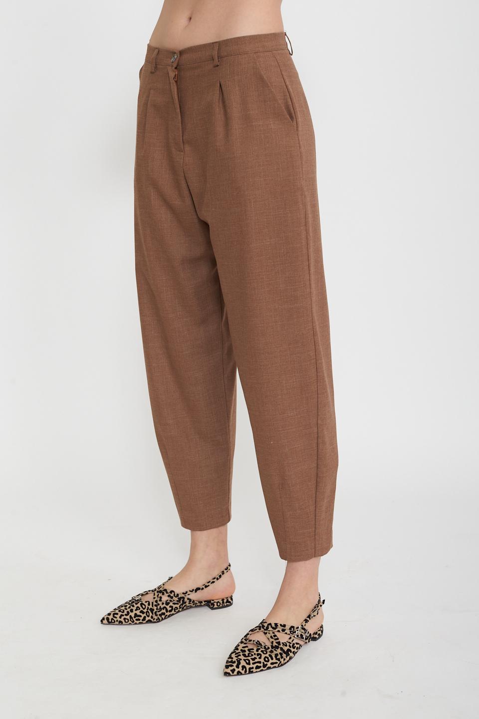 Pantalone uovo pinces moka - Primavera Estate 2025 | Brend