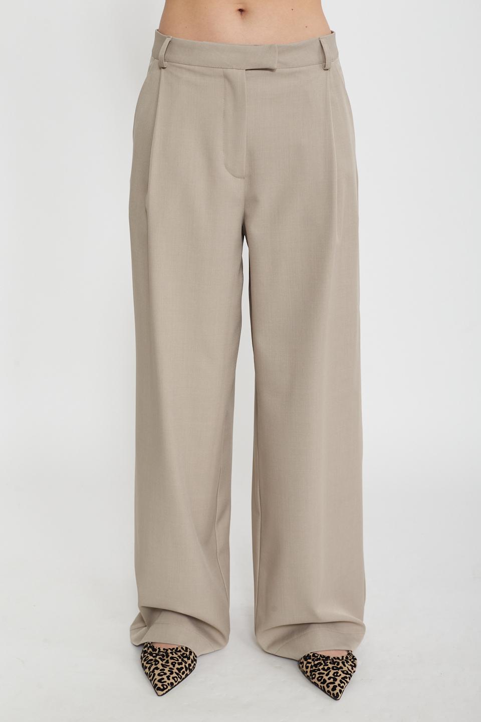 Pantalone palazzo pinces tortora - Primavera Estate 2025 | Brend