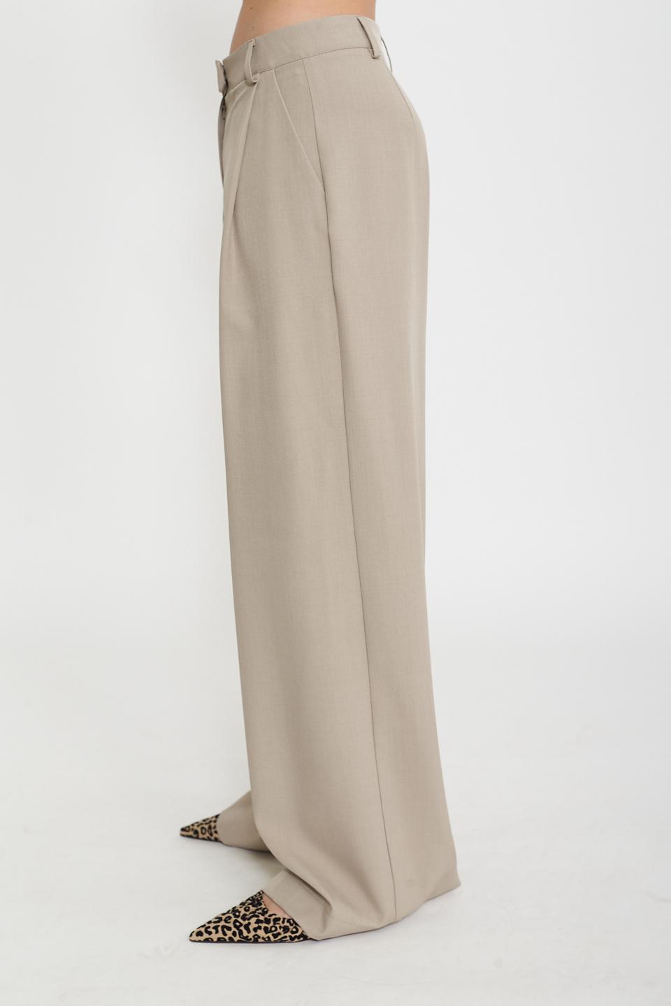 Pantalone palazzo pinces tortora - Primavera Estate 2025 | Brend