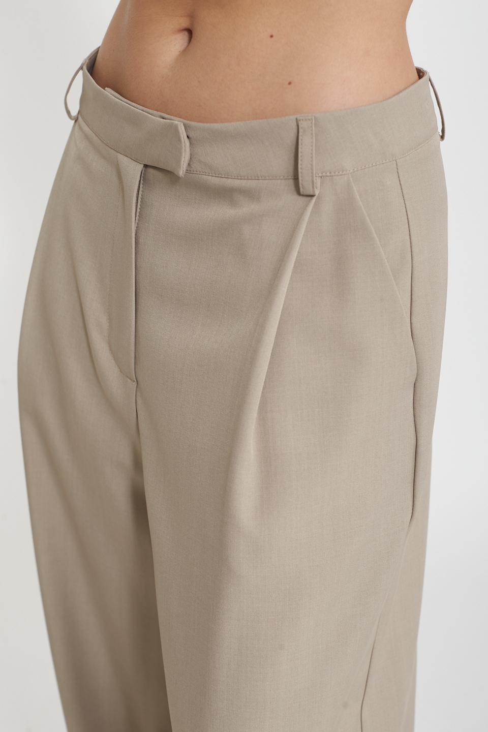 Pantalone palazzo pinces tortora - Primavera Estate 2025 | Brend
