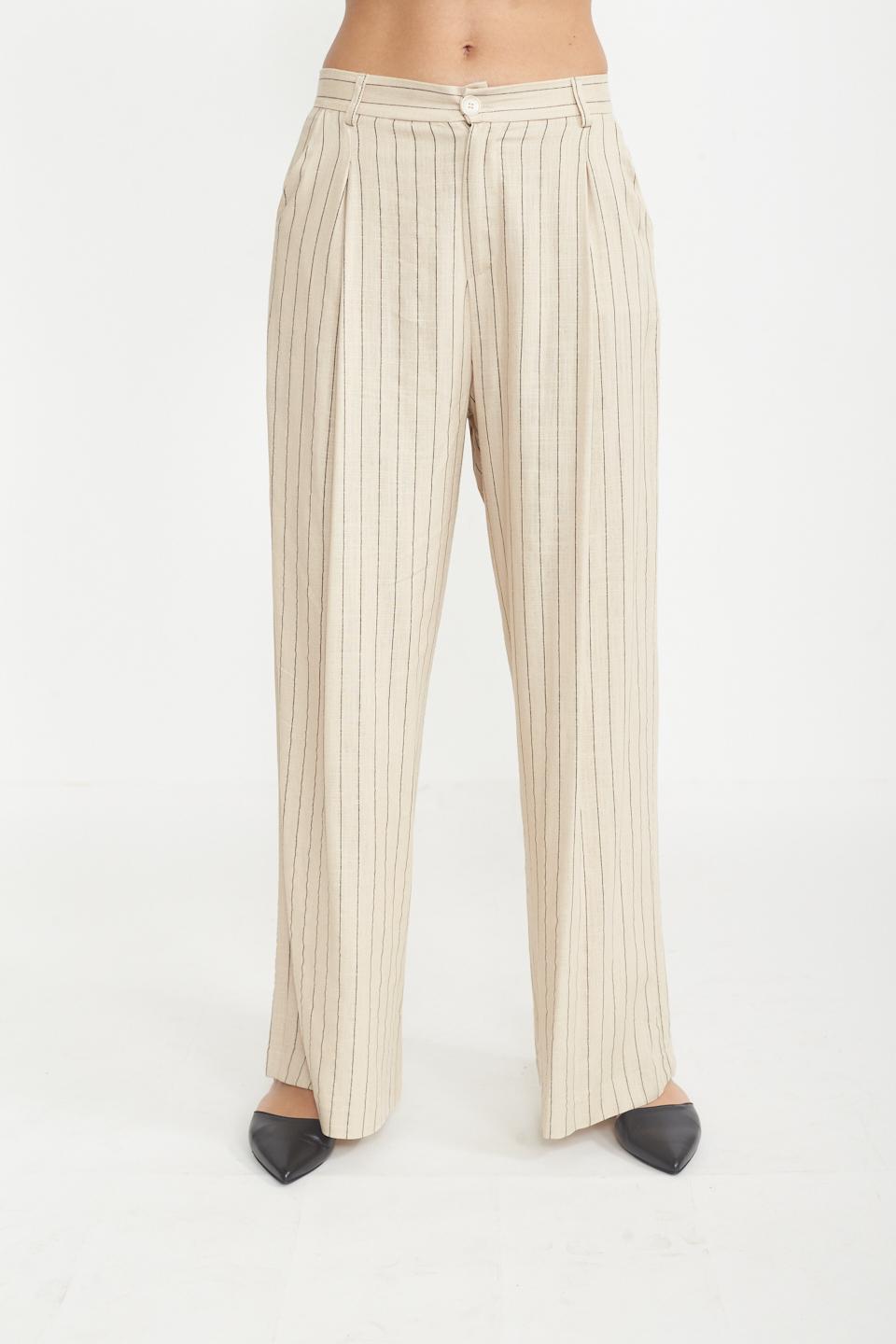 Pantalone gessato gessato natural - Primavera Estate 2025 | Brend