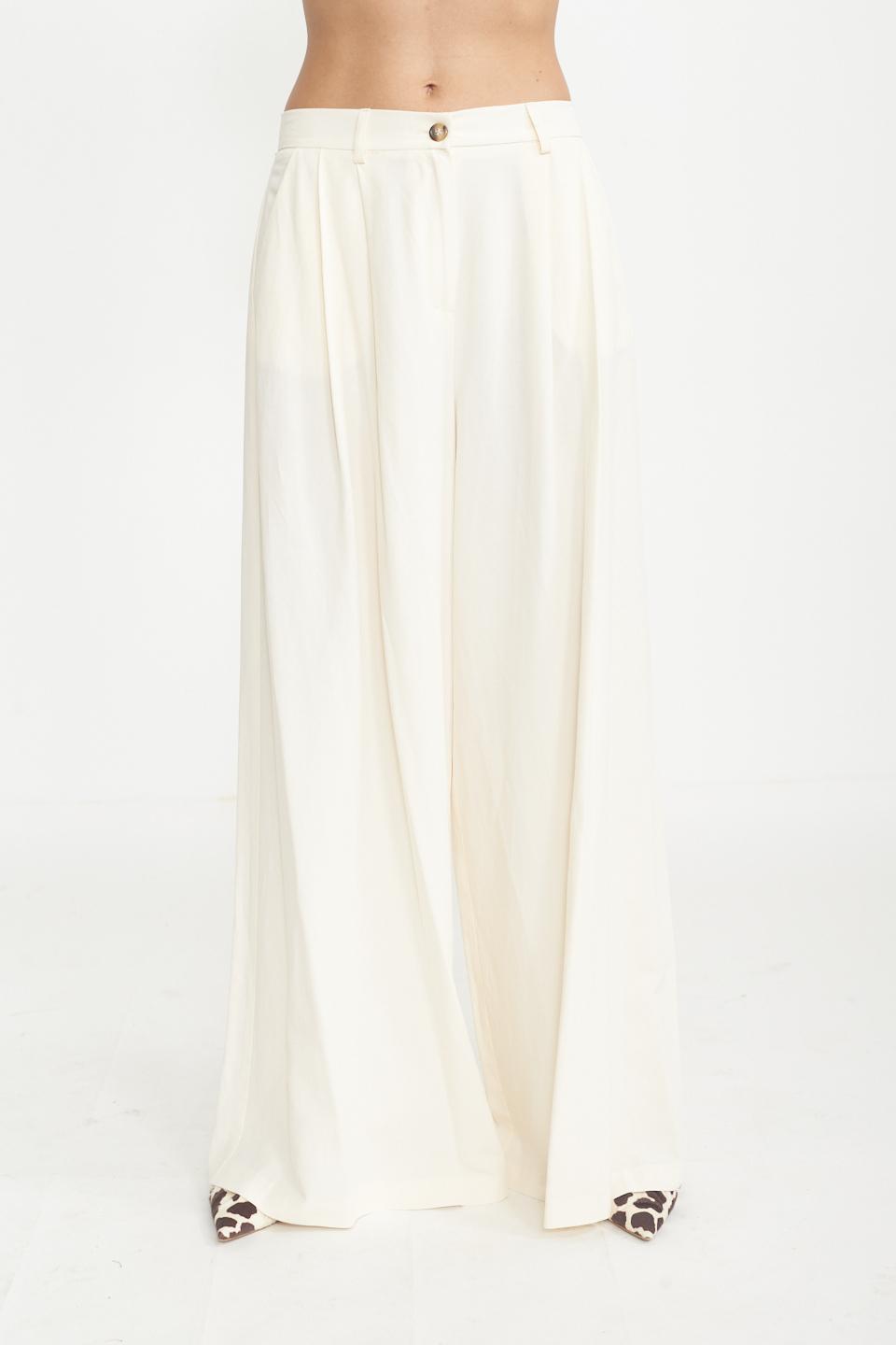 Pantalone palazzo pinces burro - Primavera Estate 2025 | Brend