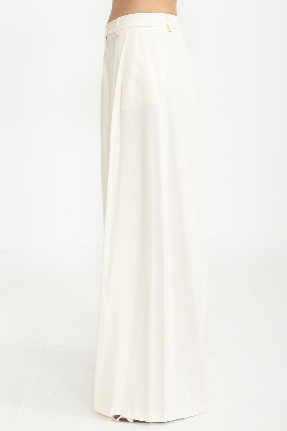 Pantalone palazzo pinces burro - Primavera Estate 2025 | Brend