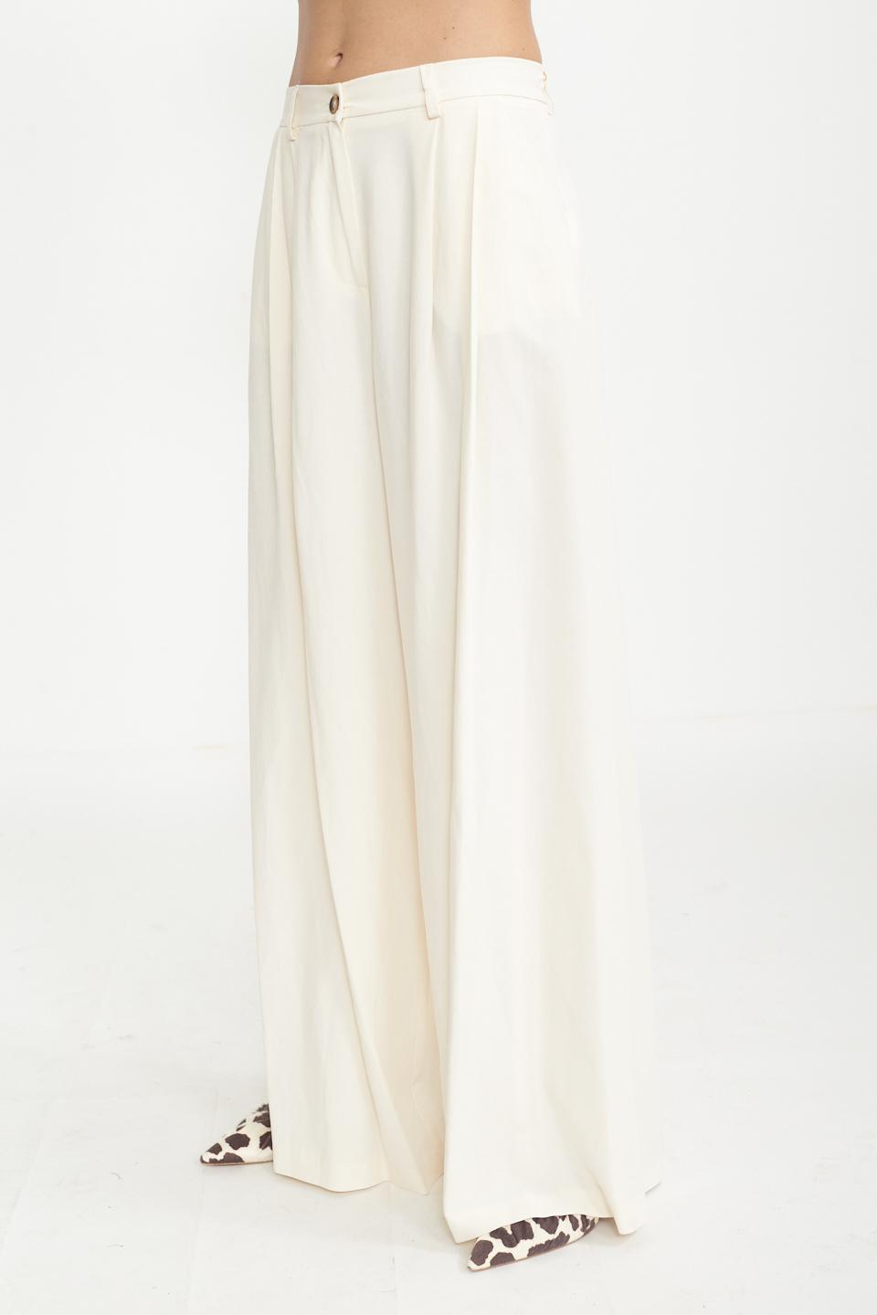 Pantalone palazzo pinces burro - Primavera Estate 2025 | Brend