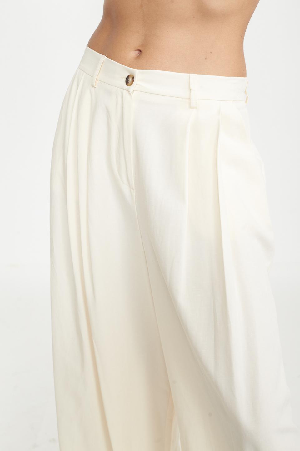 Pantalone palazzo pinces burro - Primavera Estate 2025 | Brend