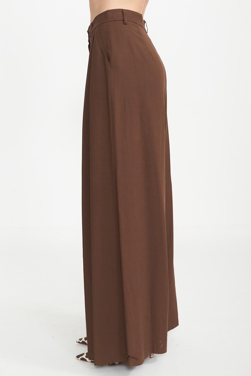 Pantalone palazzo pinces caffÈ - Primavera Estate 2025 | Brend