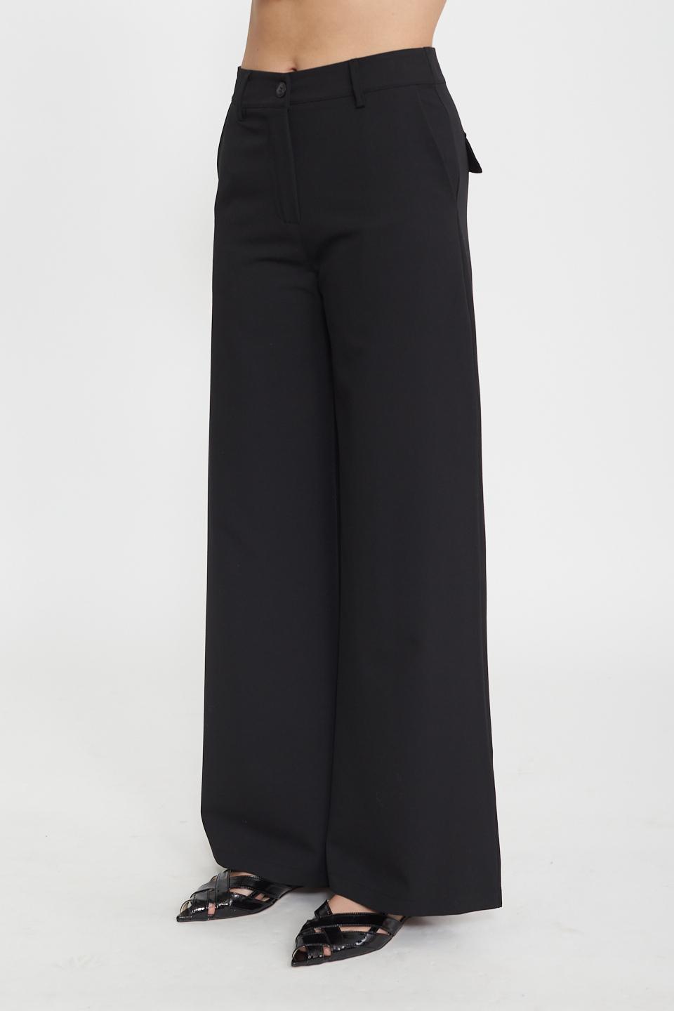 Pantalone palazzo pattine nero - Primavera Estate 2025 | Brend