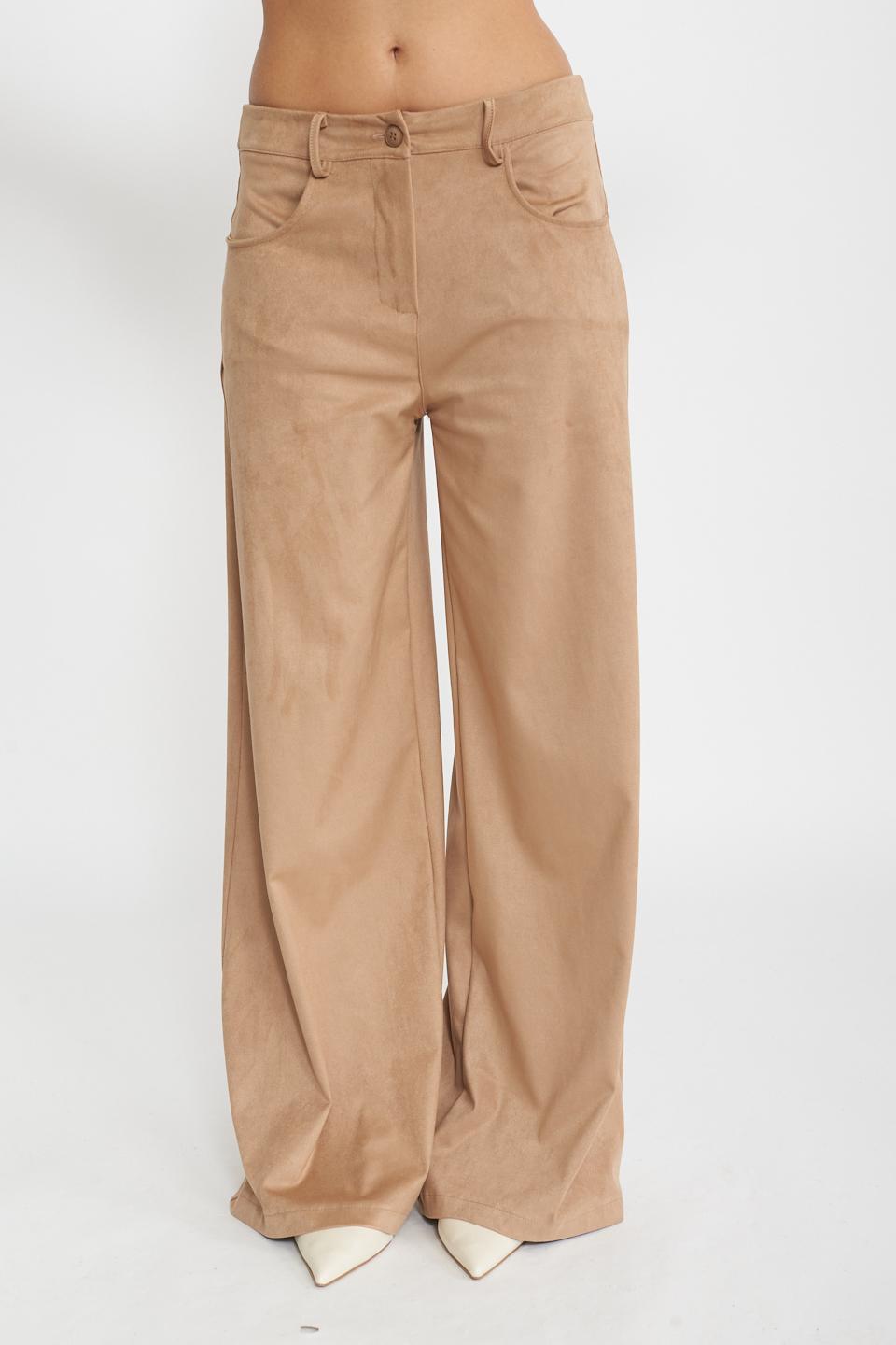 Pantalone palazzo effetto dainetto beige - Primavera Estate 2025 | Brend