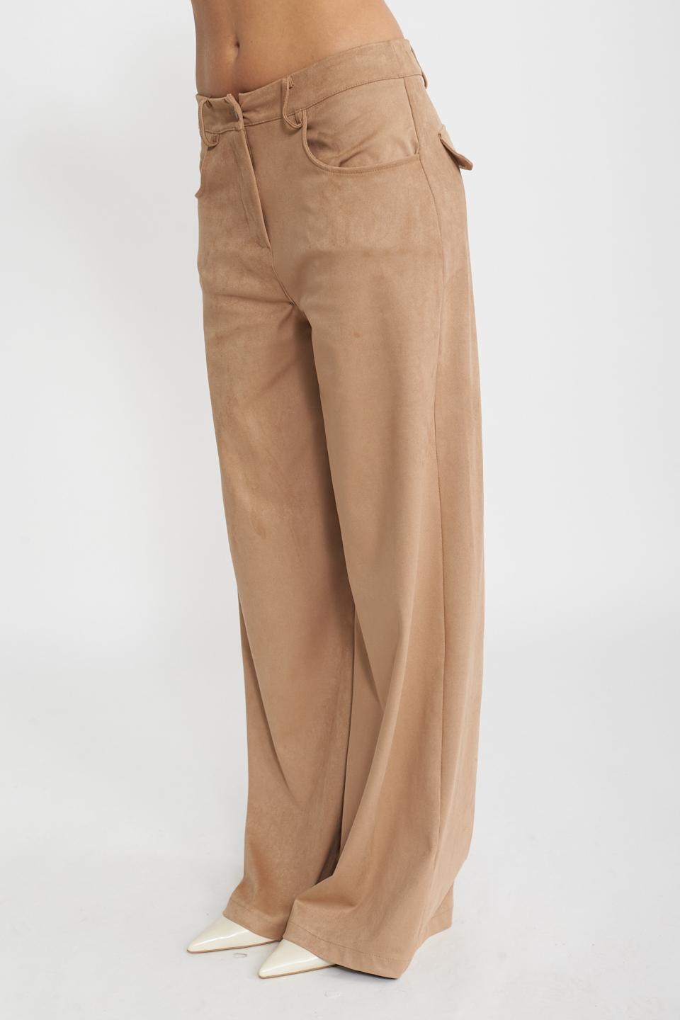 Pantalone palazzo effetto dainetto beige - Primavera Estate 2025 | Brend