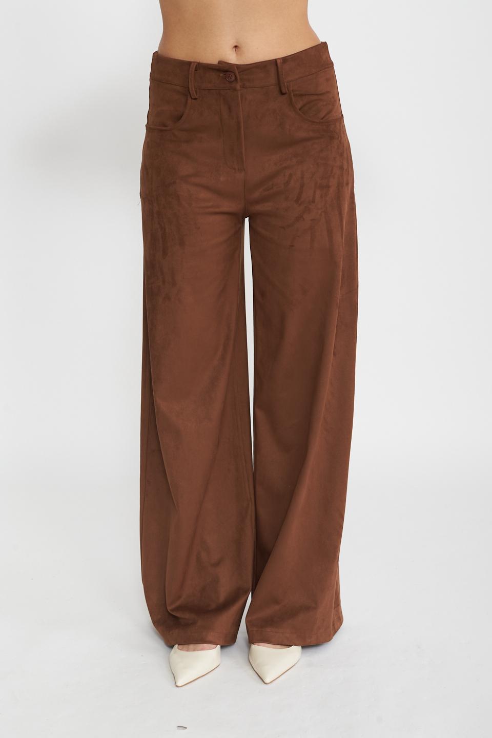 Pantalone palazzo effetto dainetto cammello - Primavera Estate 2025 | Brend