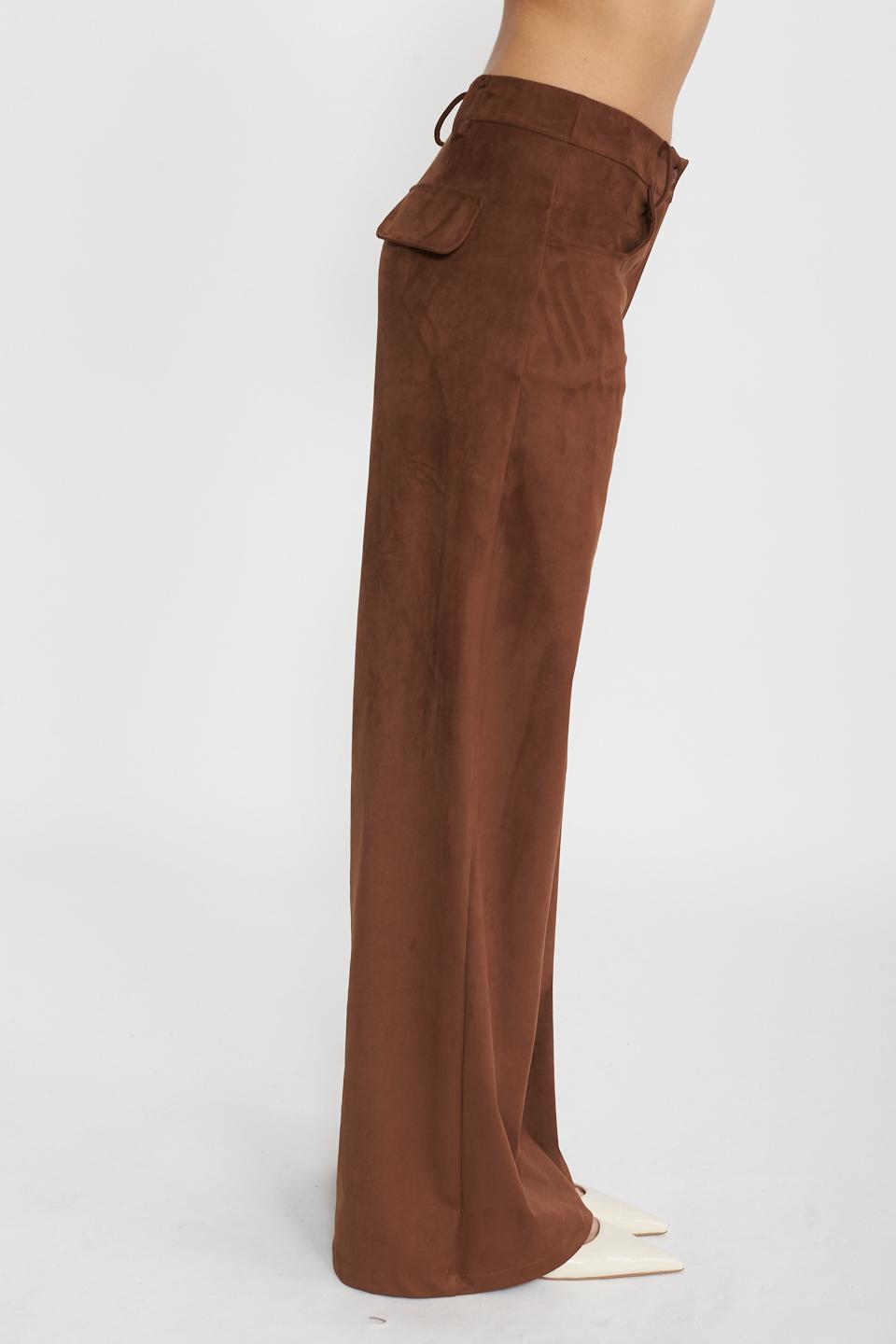 Pantalone palazzo effetto dainetto cammello - Primavera Estate 2025 | Brend