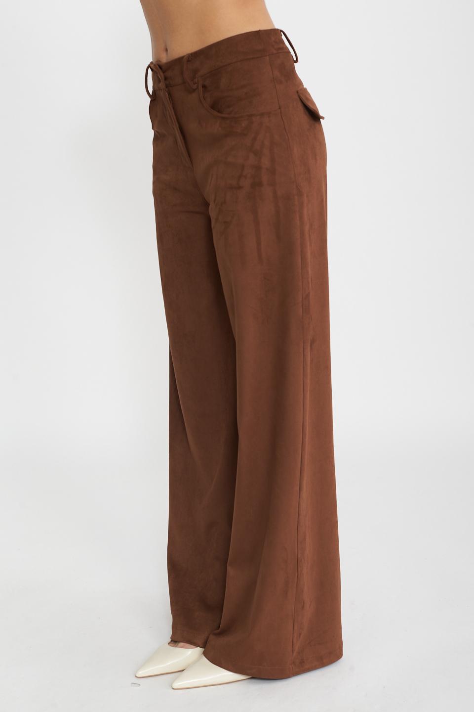 Pantalone palazzo effetto dainetto cammello - Primavera Estate 2025 | Brend