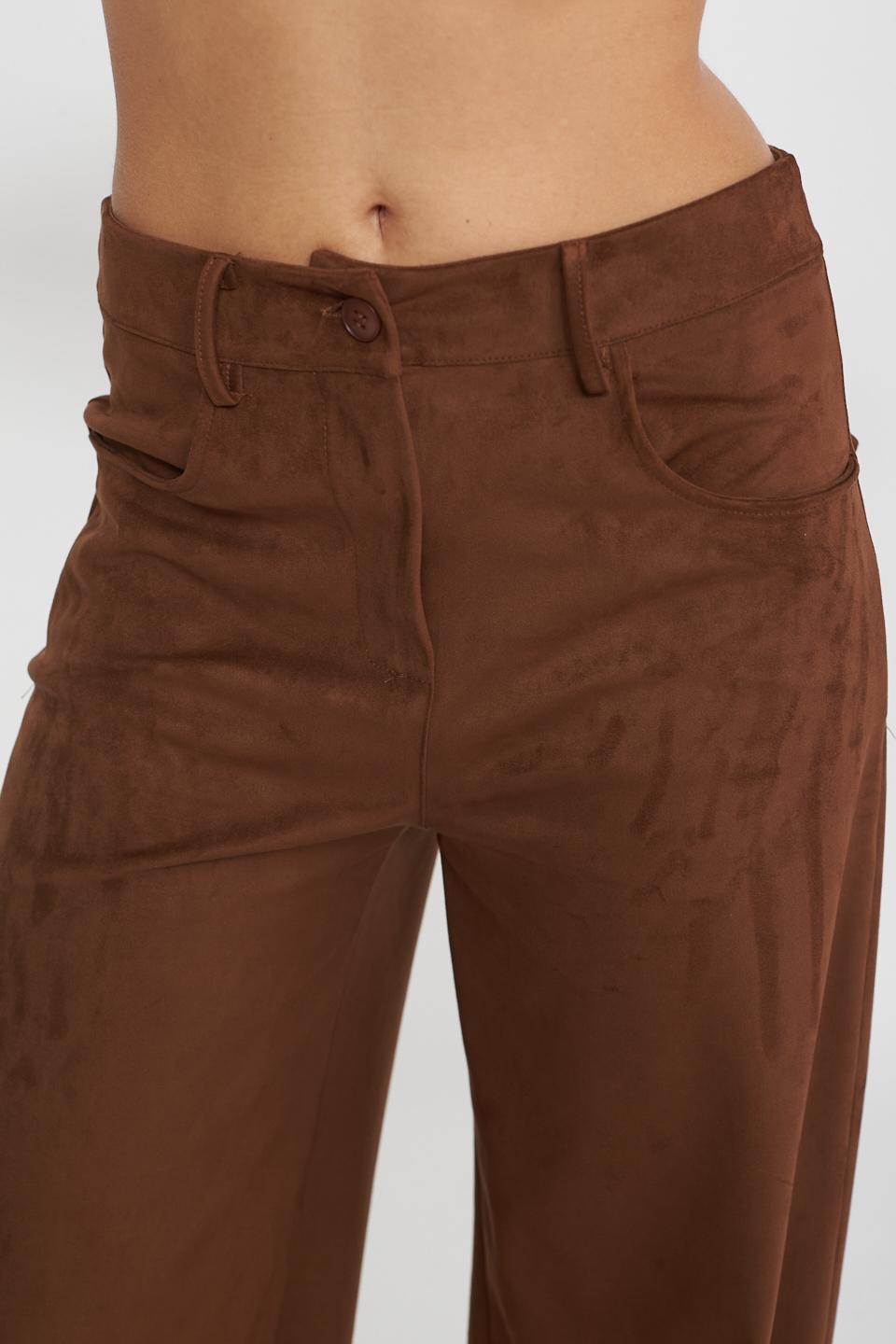 Pantalone palazzo effetto dainetto cammello - Primavera Estate 2025 | Brend