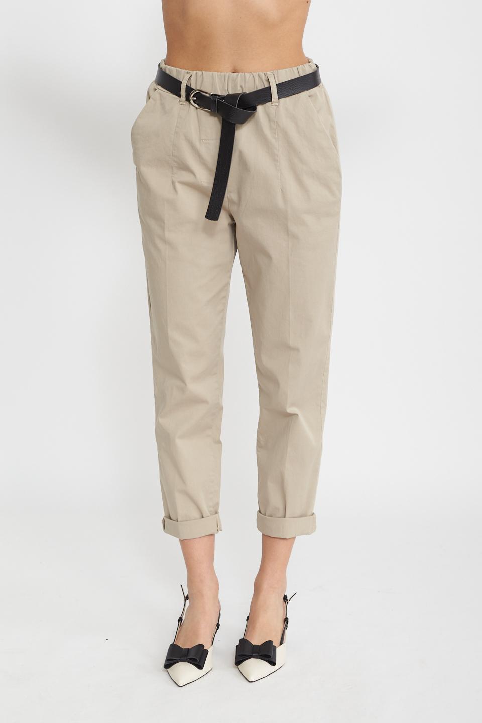 Pantalone sceso con cinta beige - Primavera Estate 2025 | Brend