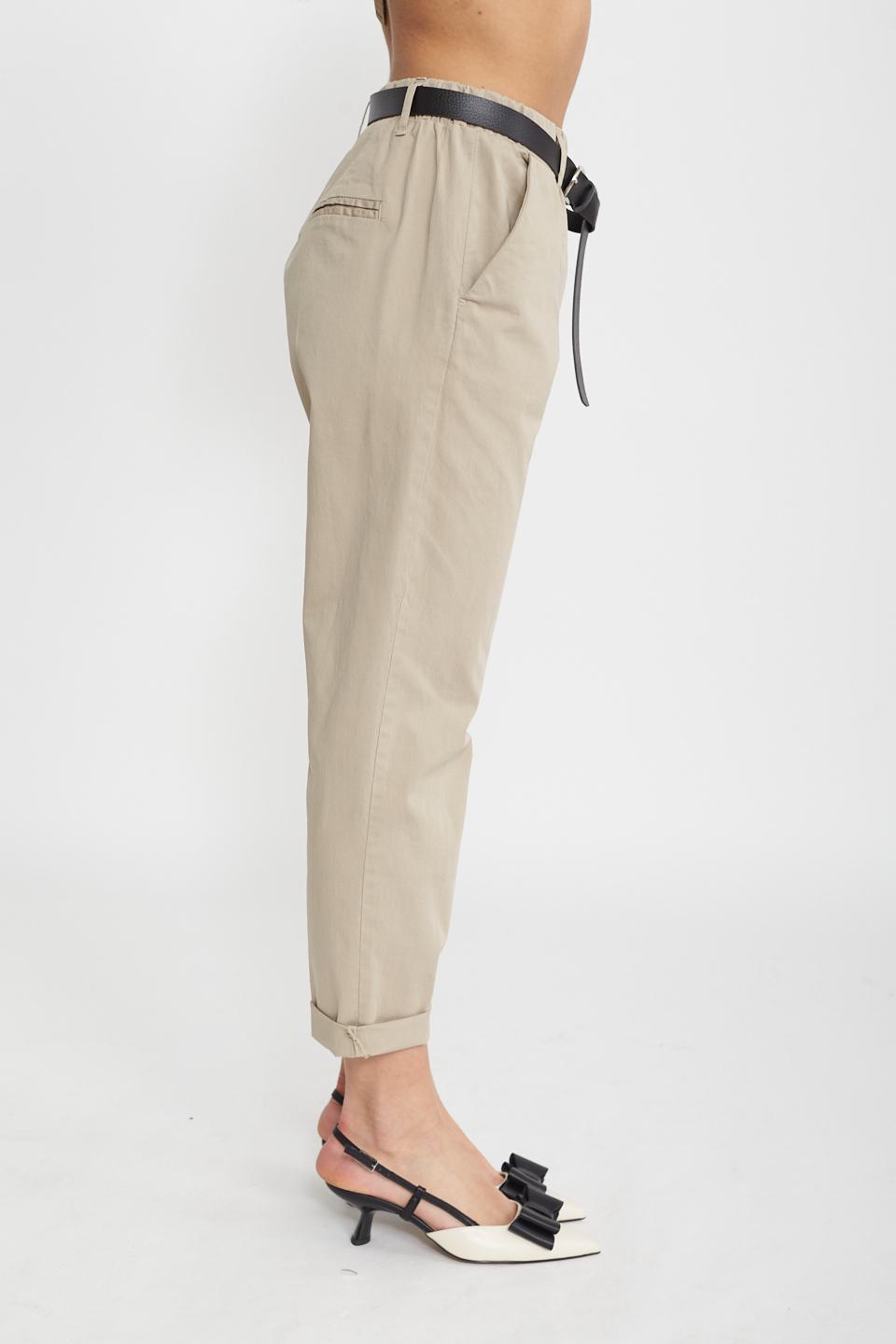 Pantalone sceso con cinta beige - Primavera Estate 2025 | Brend