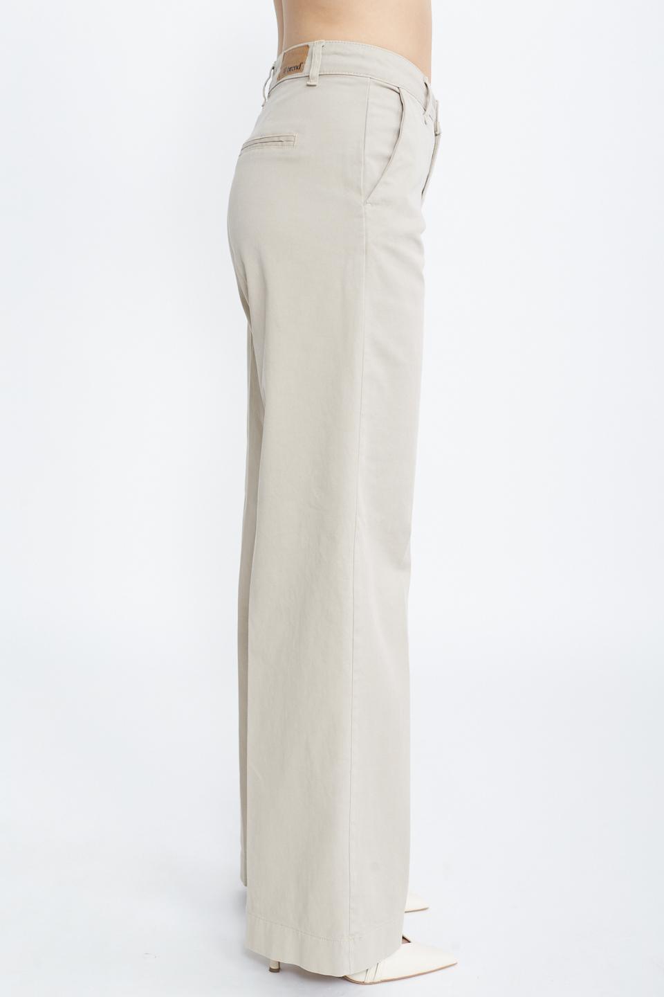 Pantalone palazzo in cotone beige - Primavera Estate 2025 | Brend