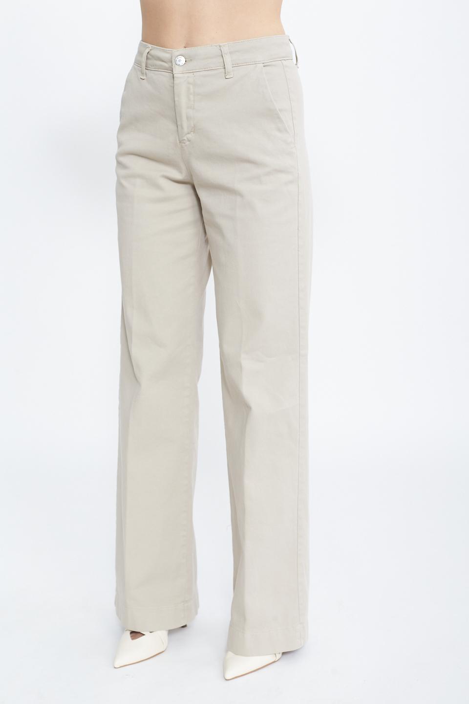 Pantalone palazzo in cotone beige - Primavera Estate 2025 | Brend