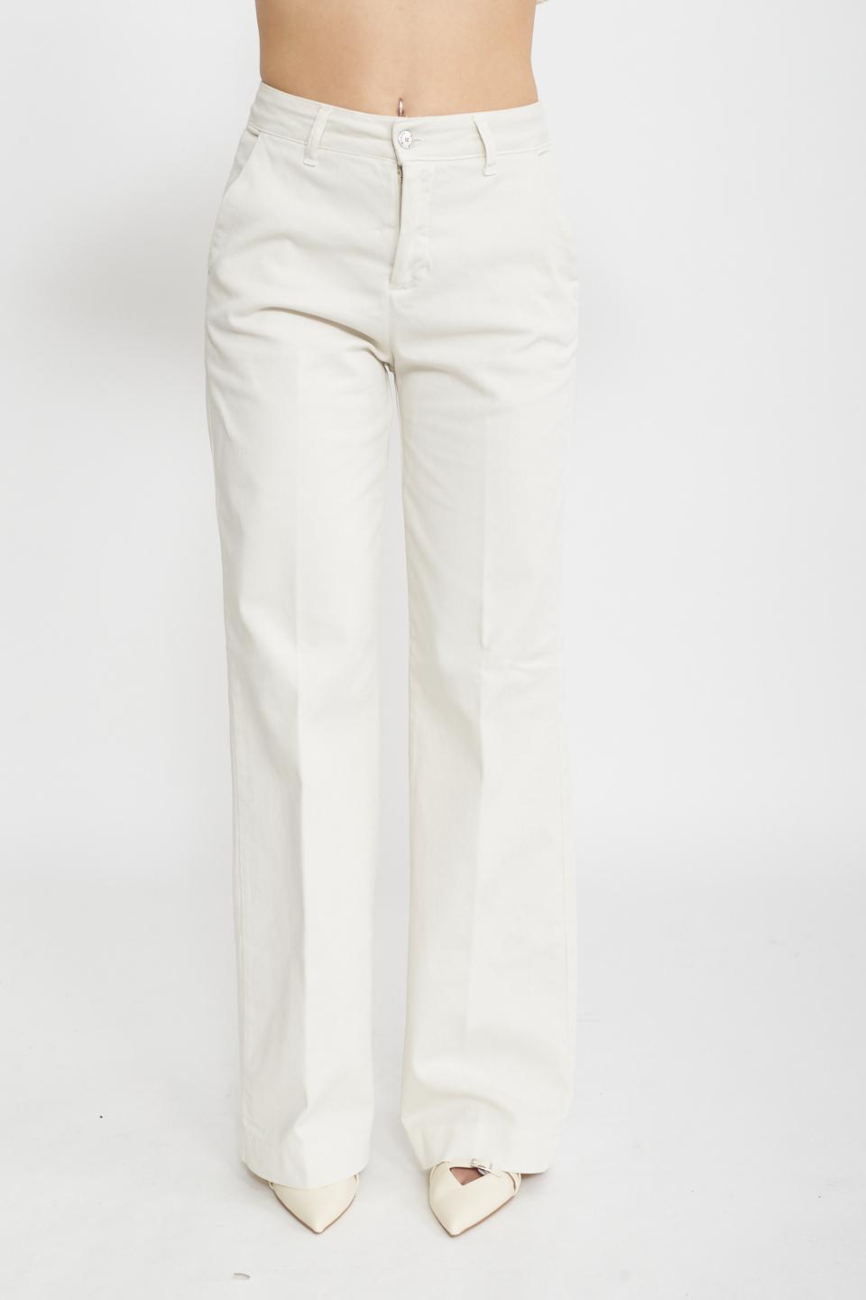 Pantalone palazzo in cotone burro - Primavera Estate 2025 | Brend